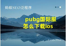 pubg国际服怎么下载ios