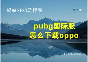 pubg国际服怎么下载oppo