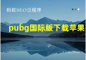 pubg国际版下载苹果