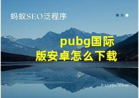 pubg国际版安卓怎么下载