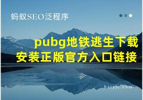 pubg地铁逃生下载安装正版官方入口链接