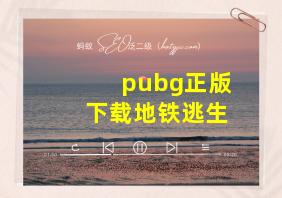 pubg正版下载地铁逃生