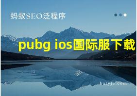 pubg ios国际服下载