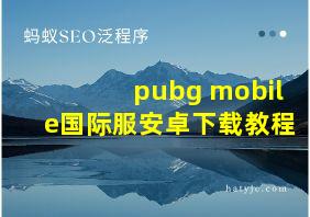 pubg mobile国际服安卓下载教程