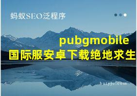 pubgmobile国际服安卓下载绝地求生