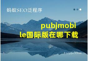 pubjmobile国际版在哪下载