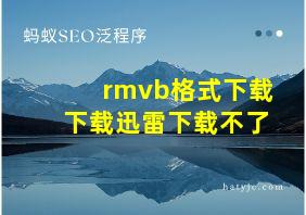 rmvb格式下载下载迅雷下载不了