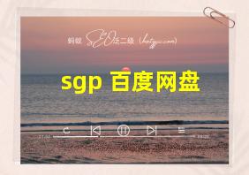 sgp 百度网盘