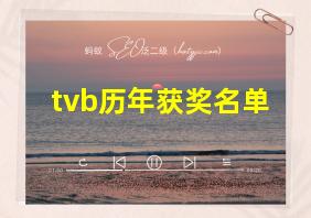 tvb历年获奖名单