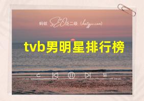 tvb男明星排行榜