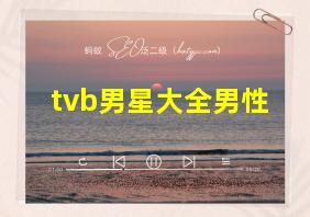 tvb男星大全男性