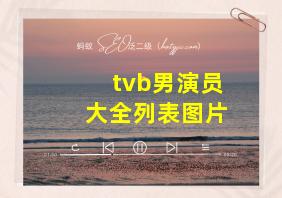 tvb男演员大全列表图片