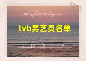 tvb男艺员名单