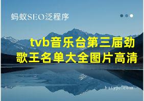 tvb音乐台第三届劲歌王名单大全图片高清